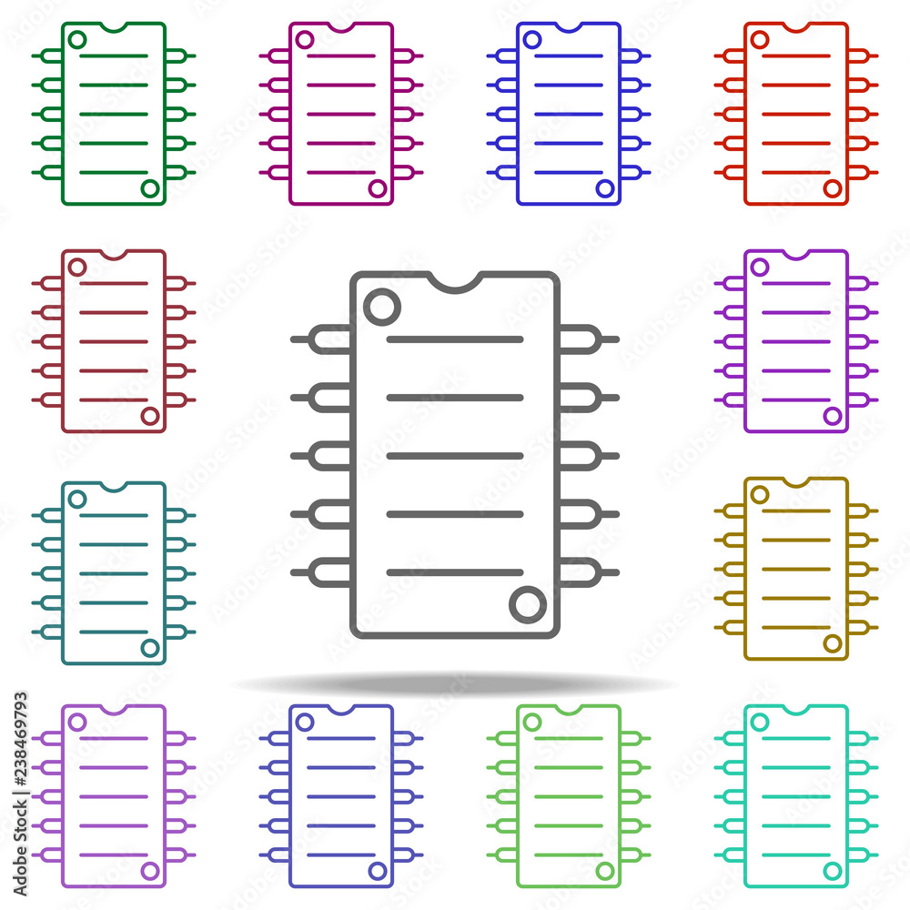Poster chip icon. elements of intelligence in multi color style icons. simple icon for websites, web design