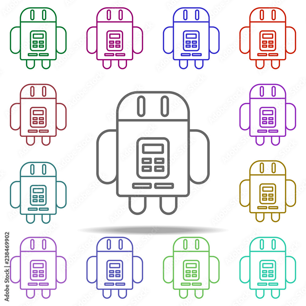 Poster robot icon. elements of intelligence in multi color style icons. simple icon for websites, web desig