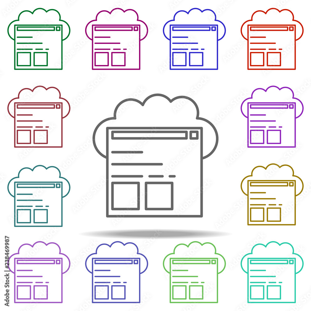 Poster internet in the cloud icon. elements of intelligence in multi color style icons. simple icon for web