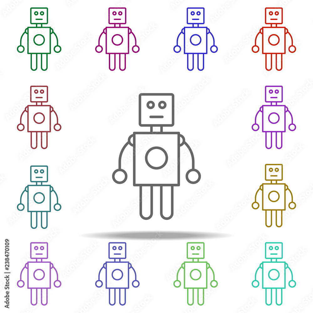 Poster robot icon. elements of intelligence in multi color style icons. simple icon for websites, web desig