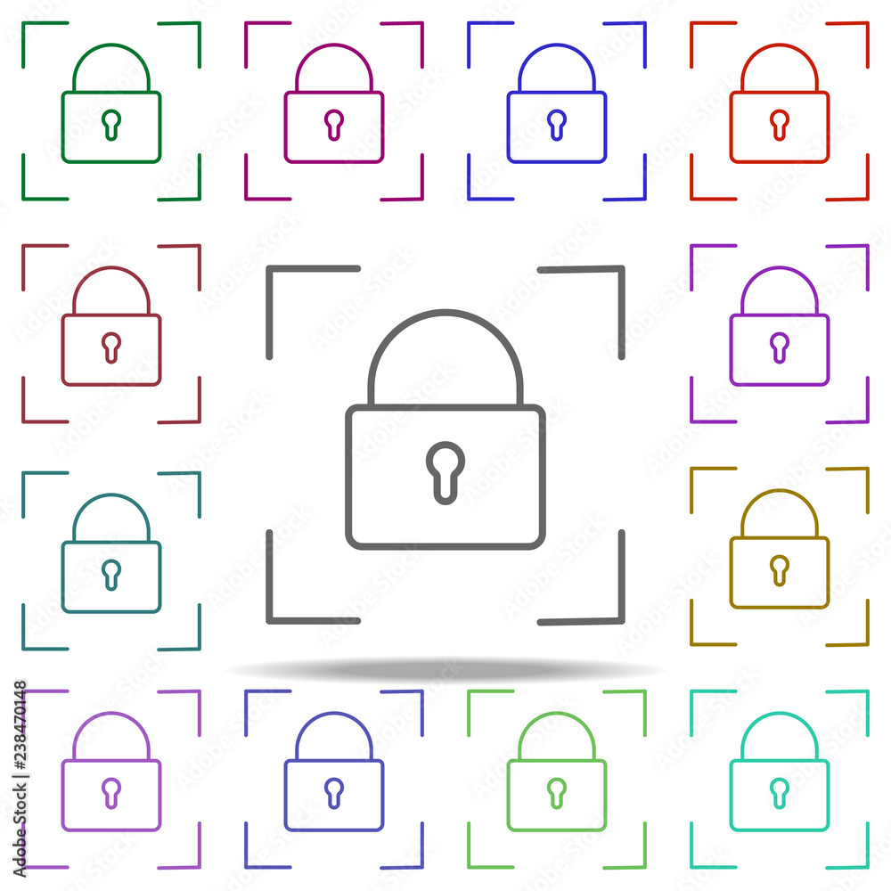 Poster smart lock icon. elements of intelligence in multi color style icons. simple icon for websites, web 