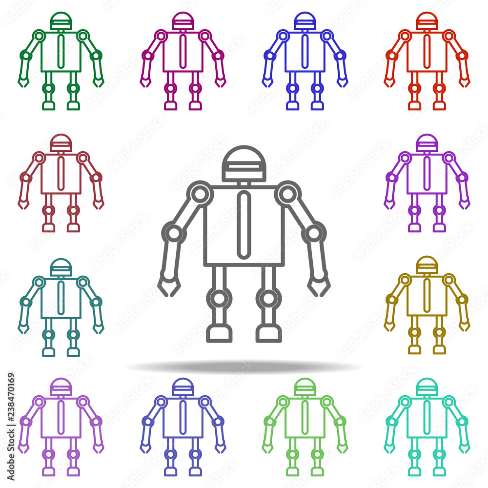 Poster robot icon. elements of intelligence in multi color style icons. simple icon for websites, web desig