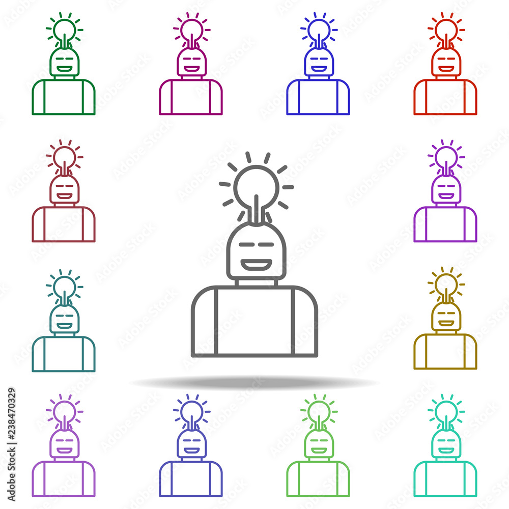 Poster smart robot icon. elements of intelligence in multi color style icons. simple icon for websites, web
