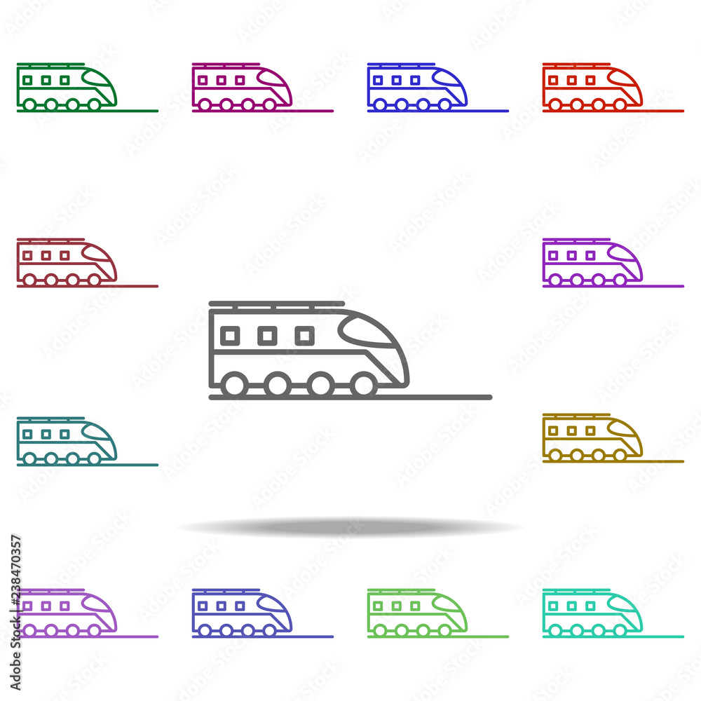 Poster train icon. elements of intelligence in multi color style icons. simple icon for websites, web desig