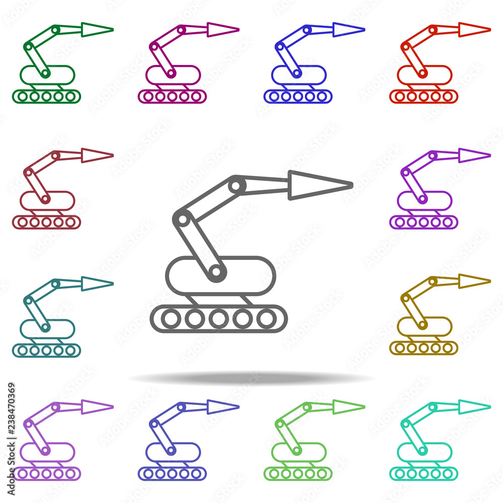 Poster robot icon. elements of intelligence in multi color style icons. simple icon for websites, web desig