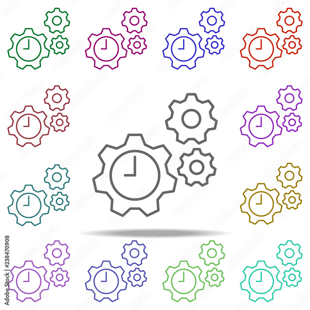 Poster settings time icon. element of time value icon for mobile concept and web apps. thin line settings t
