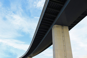 A large pillar supporting an elevated road