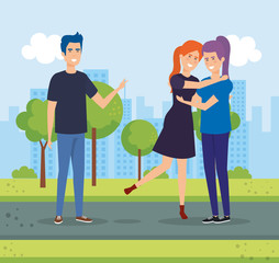 group of people in the park