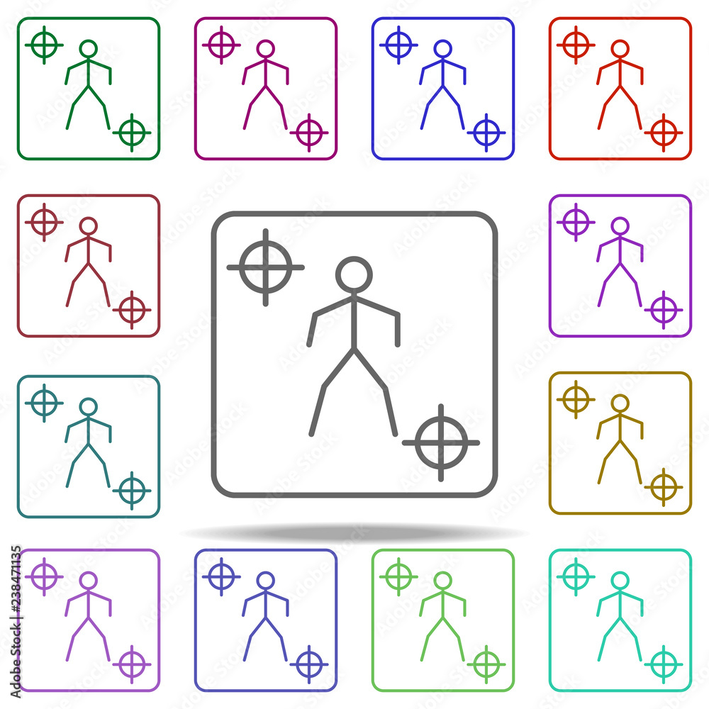 Poster 3d games icon. elements of virtual reality in multi color style icons. simple icon for websites, web