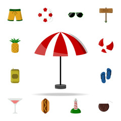 sun umbrella colored icon. summer icons universal set for web and mobile