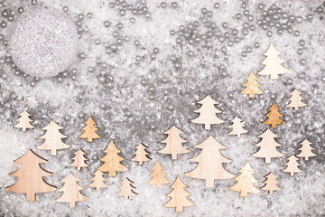 Christmas greeting card. Noel festive background. New year symbol. Christmas tree.