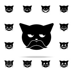 cool older cat icon. cat smile icons universal set for web and mobile