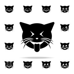 laughter with the tongue cat icon. cat smile icons universal set for web and mobile