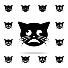without moods sick cat icon. cat smile icons universal set for web and mobile