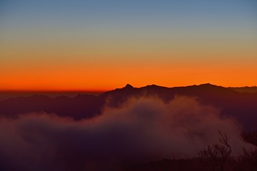 大台ケ原山で見た一日の終りの情景