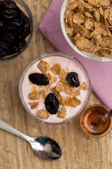 healthy breakfast with muesli and berries