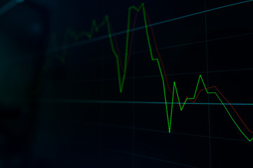 Naklejka premium Stock exchange market graph on LED screen for business concept.