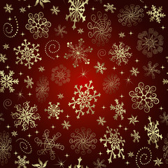 Naklejka na ściany i meble Red gradient Christmas seamless pattern