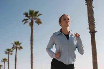 Female athlete exercising outdoors