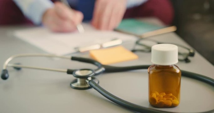 Healthcare Worker Writing RX Prescription By Digital Tablet 4K