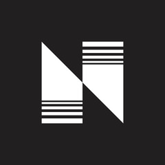 letter n stripes geometric logo