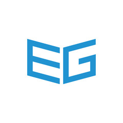 letters eg simple geometric logo vector