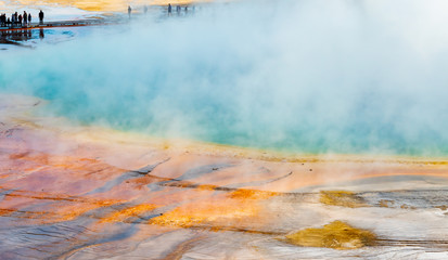 Tourists and Walkway at Edge of Grand Prismatic