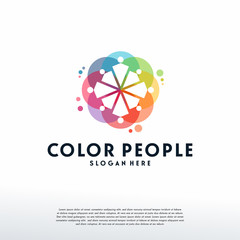 Colorful People logo vector, Community logo designs template, design concept, logo, logotype element for template