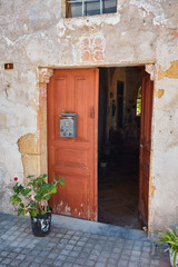 Fototapeta na wymiar Yellow painted doors in South of France.