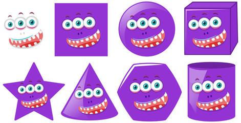 Set of monster face in different shapes