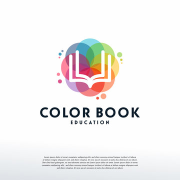 Colorful Book logo vector, Education logo designs template, design concept, logo, logotype element for template