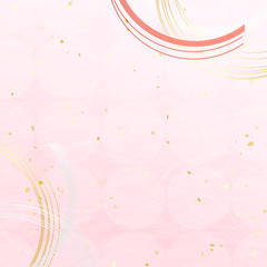 丸　模様　和紙風テクスチャ　水引