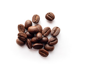 Coffee beans on white background.