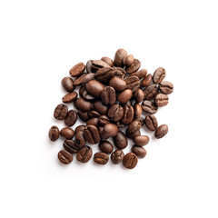 Coffee beans on white background.