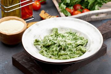 Ravioli with Parmesan Cheese. Healthy Italian Food