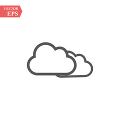 Clouds vector flat pictograph line icon stock design illustration isolated sign symbol. Editable move.