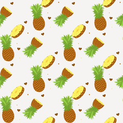 Seamless pineapple pattern for textile fabric or wallpaper backgrounds