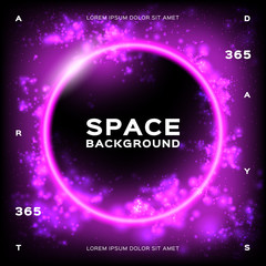 Space background Futuristic Planet. Trendy geometric glowing background. Dynamic flow of bright particles. Eps10 Vector illustration