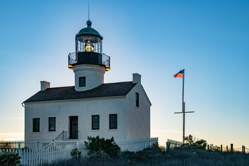 Fototapeta na wymiar Sunlight Beacon at the Point Loma Lighthouse