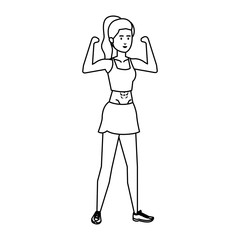 athletic woman sporting character