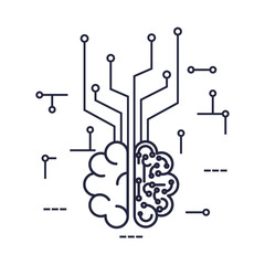 brain with circuit icon