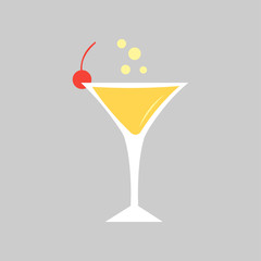glass of cocktail isolated on grey background