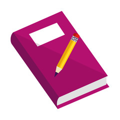 text book with pencil
