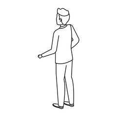 elegant businessman back avatar character