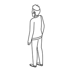 elegant businessman back avatar character