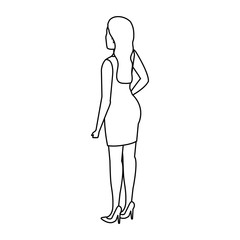 elegant businesswoman back avatar character
