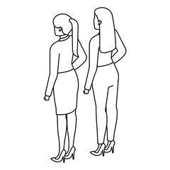 elegant businesswoman back avatar character