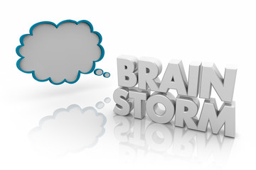 Brainstorm Thought Cloud Think of Good Ideas 3d Illustration