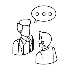 couple of men with speech bubble