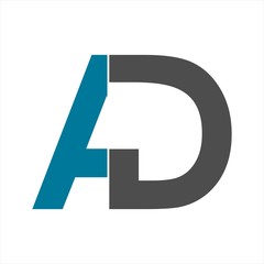 AD initials geometric letter company logo